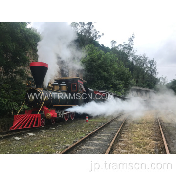 Trvaellingのための駅で蒸気トラックの列車